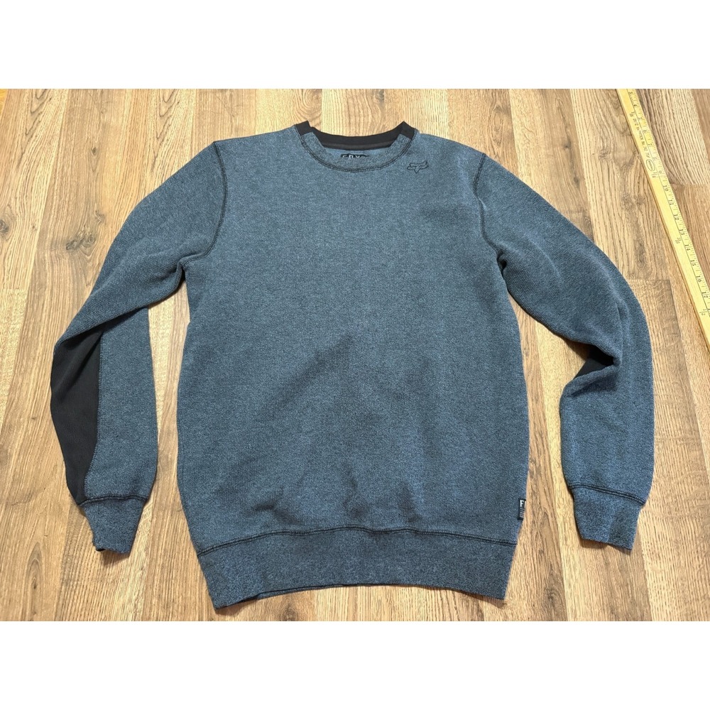 FOX Sweater, Men's Size Small, Black Blue, Long Sleeve, Pullover, Crew Neck